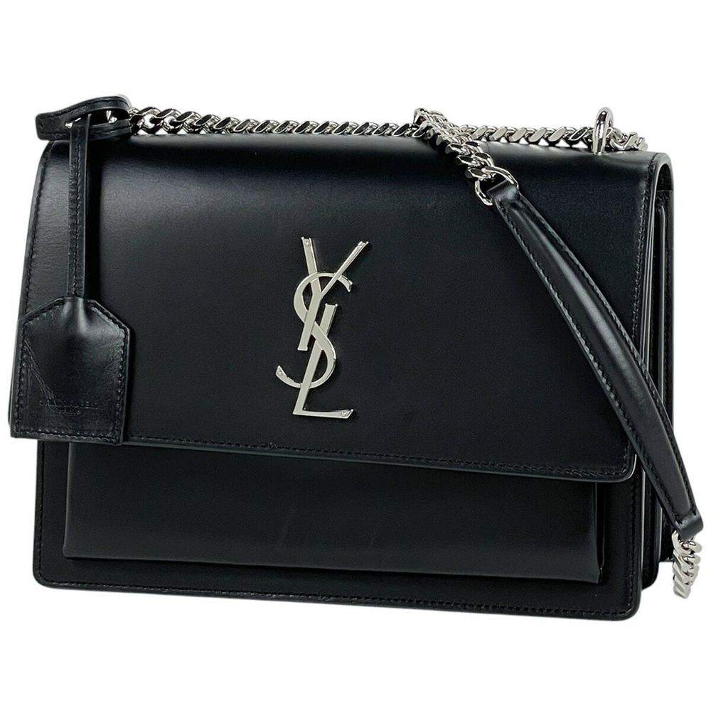 Saint Laurent Sunset Shoulder Bag Leather Black - Picture 1 of 7